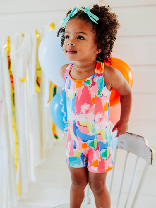 Strappy Leotard - Rainbow Splash