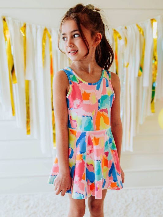 Tennis Dress - Rainbow Splash (Size Down)