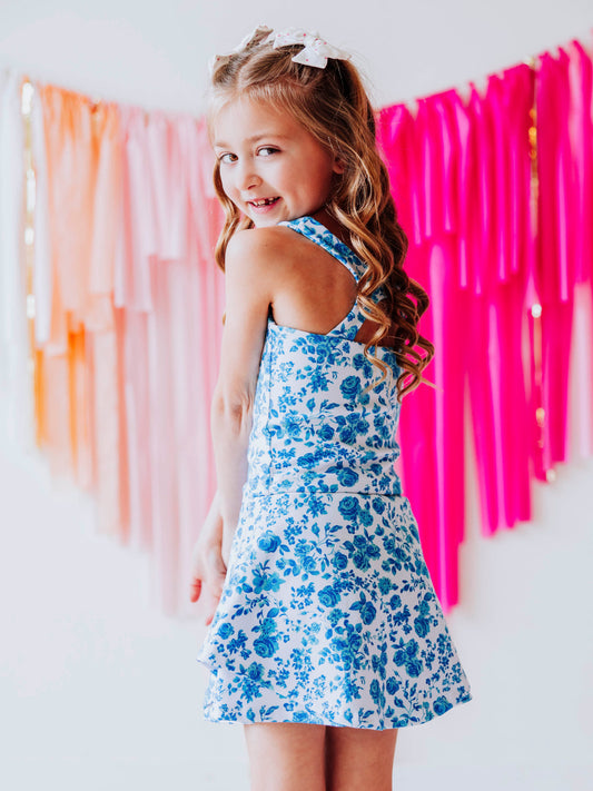 Active Skort Set - Blooming Blues