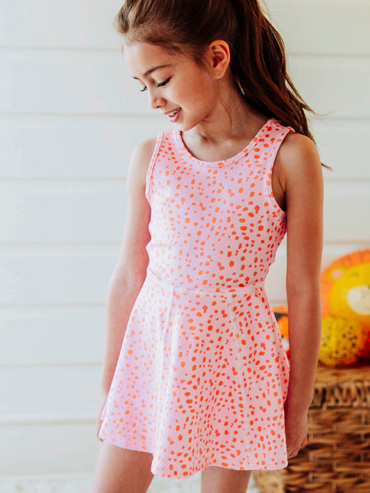 Tennis Dress - Confetti Cheetah (Size Down)