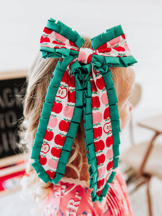 Large Long Tail Bow - All the Apples Mix